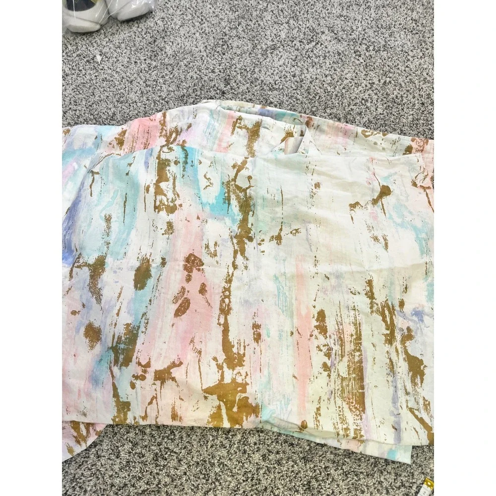 Pottery Barn Teen Skylar Metallic Printed Twin Duvet Cover+Sham Pink Gold Cotton